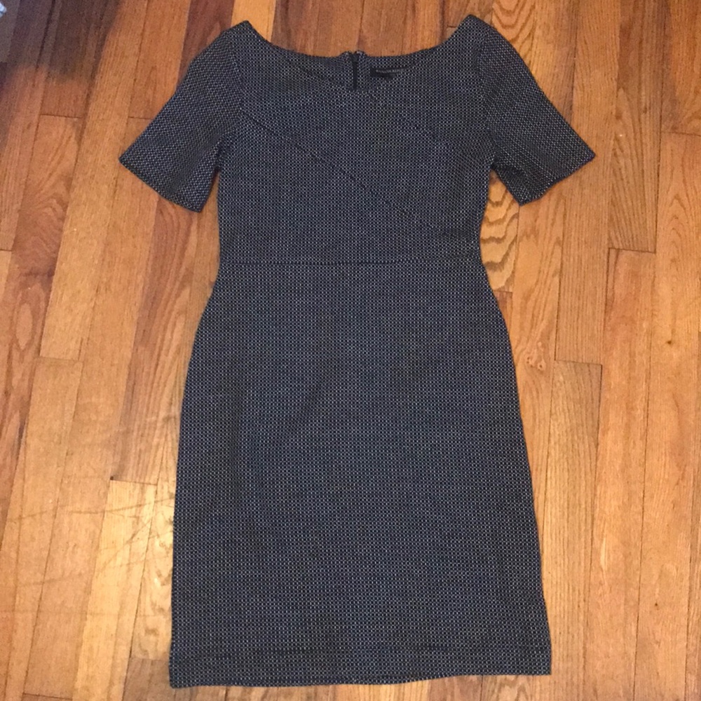 Banana Republic Factory Navy Textured Sheath Dress
